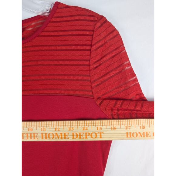 Bebe Dress Womens Small Red Striped Sheer Bodycon Long Sleeve SALT1099 NWT - Picture 5 of 8